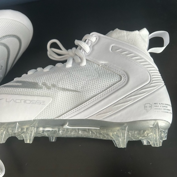 Nike Alpha Huarache 8 Elite LAX Lacrosse Cleats White CW4440-100 Men's - Picture 8 of 8